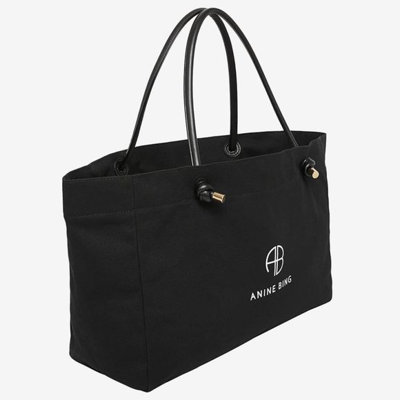 Anine Bing MEDIUM SAFFRON TOTE - Black - Picture 4 of 10
